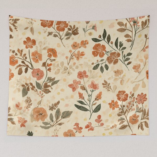 Item preview, Boho Orange Floral Pattern designed and sold by ArtDesignRemix.