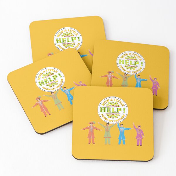 Item preview, A Little HELP! From my Friends (Beatles Mashup) Yellow Background designed and sold by hatsharpener.