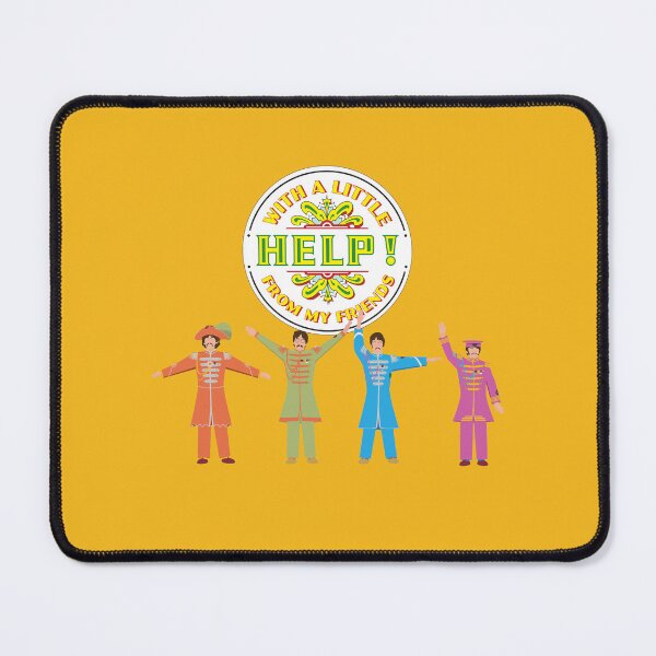 Item preview, A Little HELP! From my Friends (Beatles Mashup) Yellow Background designed and sold by hatsharpener.