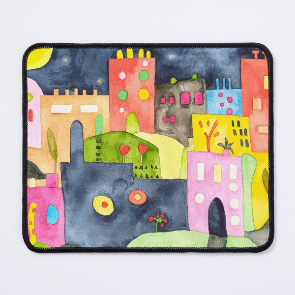 Item preview, Magical Colorful City Under Moon designed and sold by ArtCheri.