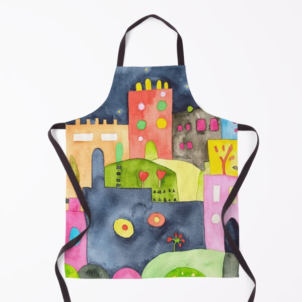 Item preview, Magical Colorful City Under Moon designed and sold by ArtCheri.