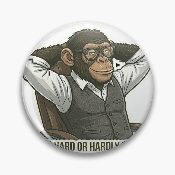 Item preview, Working Hard Or Hardly Working Monkey Sticker | Office Meme | Funny Work Cartoon designed and sold by Newkidshub.
