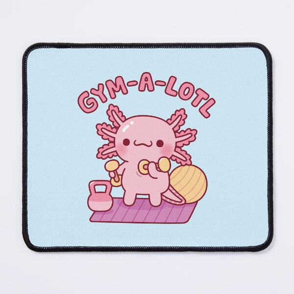 Item preview, Cute Gym-A-Lotl Axolotl Funny Fitness Pun designed and sold by rustydoodle.