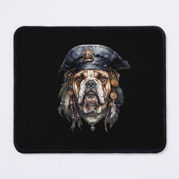 Item preview, Pirate Bulldog Captain Watercolor Portrait designed and sold by OlyvieArt.