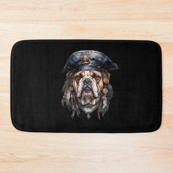 Item preview, Pirate Bulldog Captain Watercolor Portrait designed and sold by OlyvieArt.