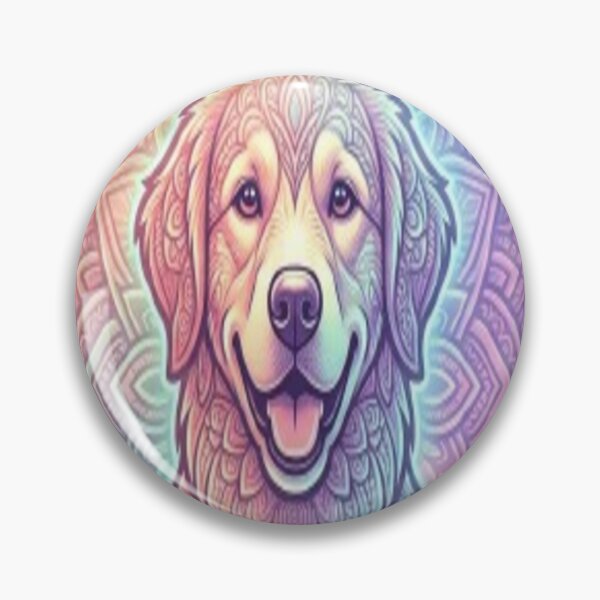 Artikelvorschau, Mandala-Aufkleber mit Golden-Retriever-Motiv entworfen und verkauft von Chromatic Artistry.