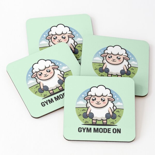 Item preview,  Cute Gym Sheep Kawaii Workout Design | Gym Mode On Funny Fitness Cartoon designed and sold by ABLAT_CREATIONS.
