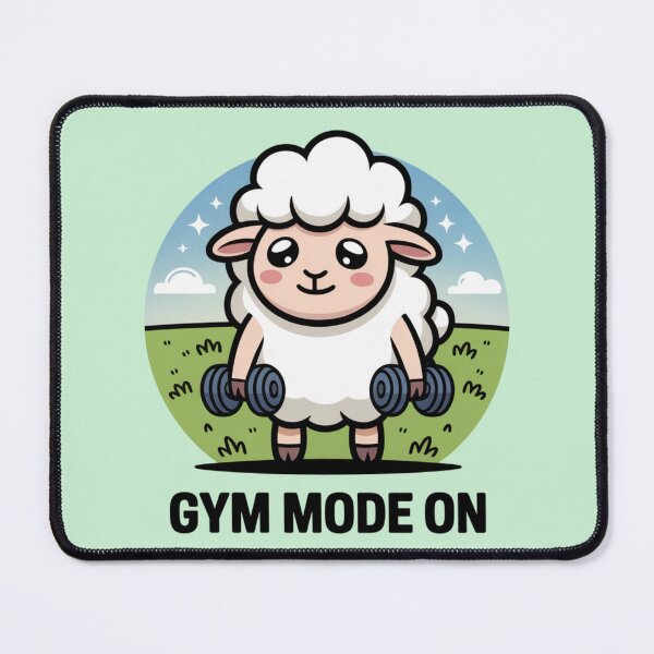 Item preview,  Cute Gym Sheep Kawaii Workout Design | Gym Mode On Funny Fitness Cartoon designed and sold by ABLAT_CREATIONS.