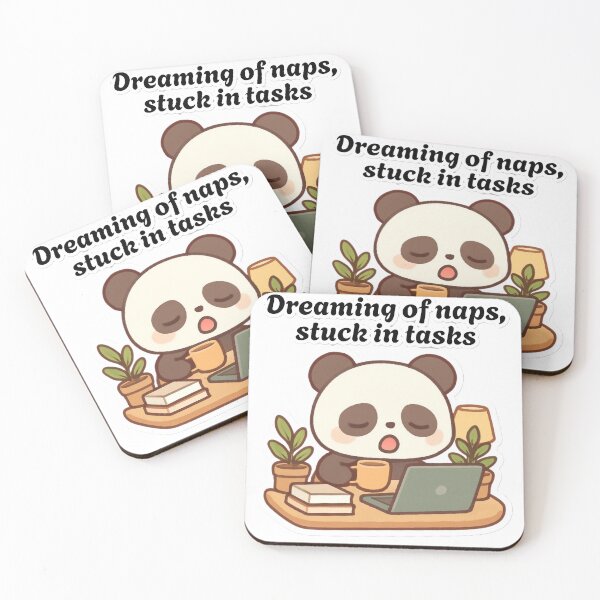 Item preview, Dreaming of Nap Stuck in Tasks Cute Panda designed and sold by SoftAuraStudi0.