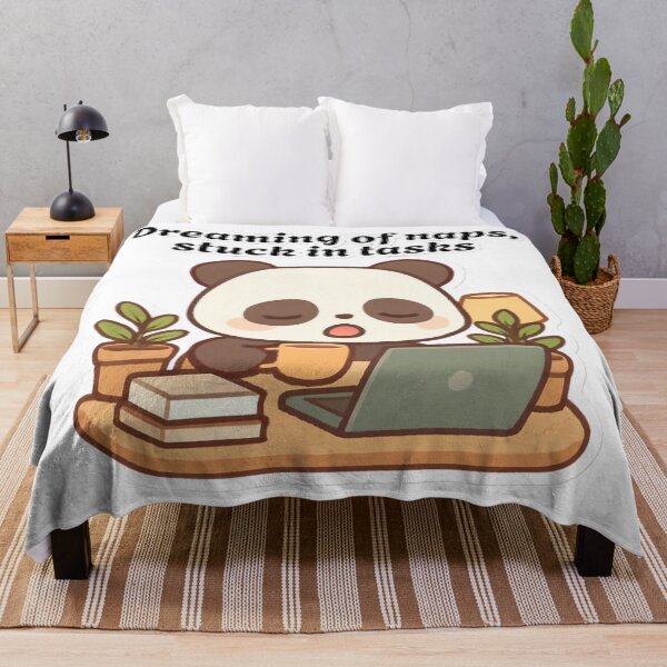 Item preview, Dreaming of Nap Stuck in Tasks Cute Panda designed and sold by SoftAuraStudi0.