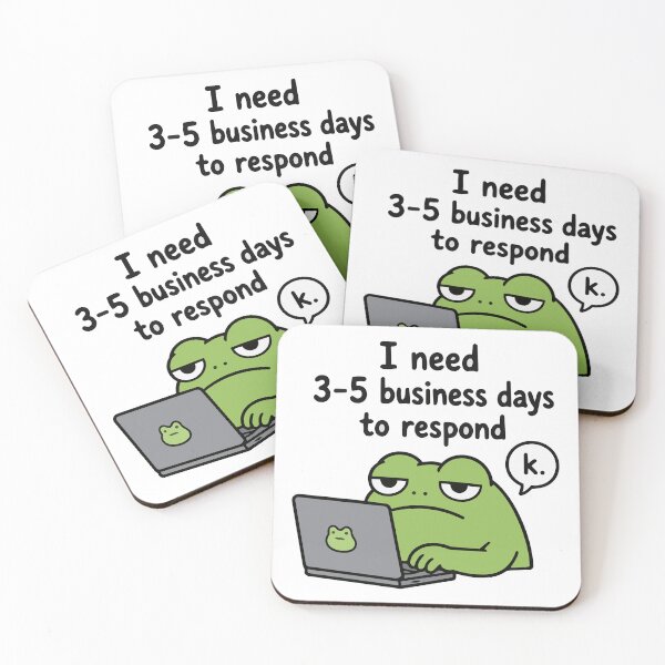 Item preview, Lazy Frog I Need 3 to 5 Days to Respond Sticker Funny Introvert Meme designed and sold by Olivra.