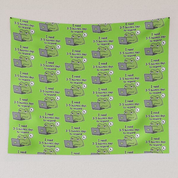 Item preview, Lazy Frog I Need 3 to 5 Days to Respond Sticker Funny Introvert Meme designed and sold by Olivra.