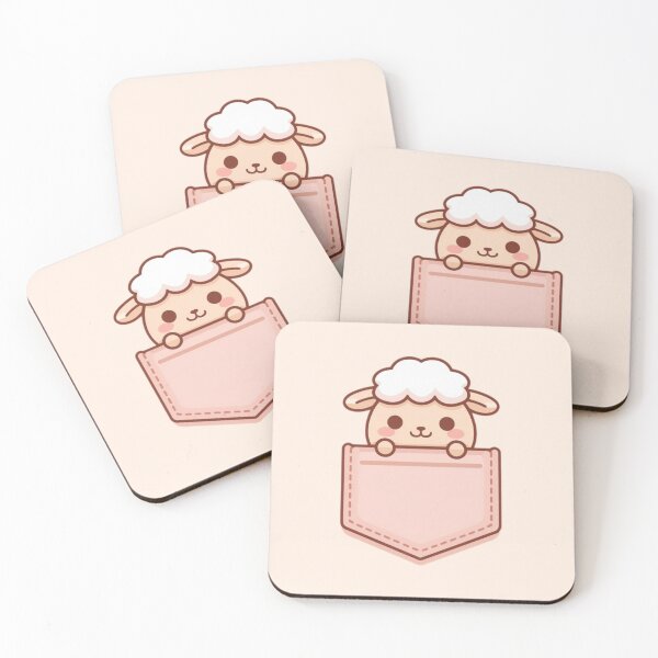 Item preview, Super Cute Kawaii Sheep Pocket – Soft Pastel Aesthetic Lamb Sticker designed and sold by ABLAT-CREATIONS.
