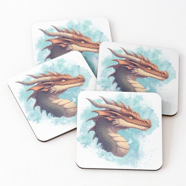 Item preview, Mystic Dragon Portrait with Watercolor Splash Fantasy Art designed and sold by Karolina’s Cozy Creations.