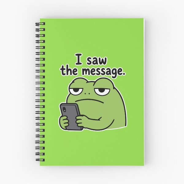 Item preview, Lazy Frog 'I Saw the Message' Sticker Funny Introvert Frog Meme designed and sold by Olivra.