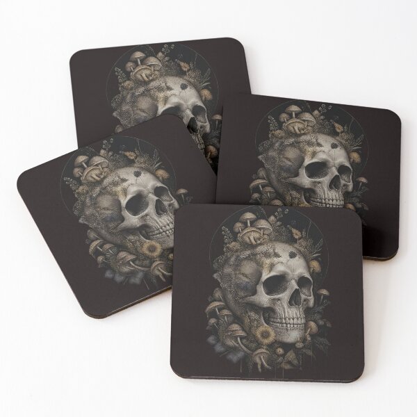 Item preview, Eternal Bloom - Dark Botanical Skull & Mushrooms designed and sold by Structure-Blue.