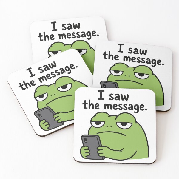 Item preview, Lazy Frog 'I Saw the Message' Sticker Funny Introvert Frog Meme designed and sold by Olivra.