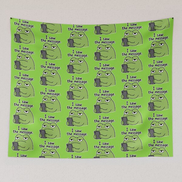 Item preview, Lazy Frog 'I Saw the Message' Sticker Funny Introvert Frog Meme designed and sold by Olivra.