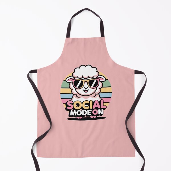 Item preview, Funny Cool Sheep T-Shirt – Social Mode ON Retro Kawaii Eid Design designed and sold by ABLAT-CREATIONS.