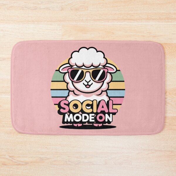 Item preview, Funny Cool Sheep T-Shirt – Social Mode ON Retro Kawaii Eid Design designed and sold by ABLAT-CREATIONS.