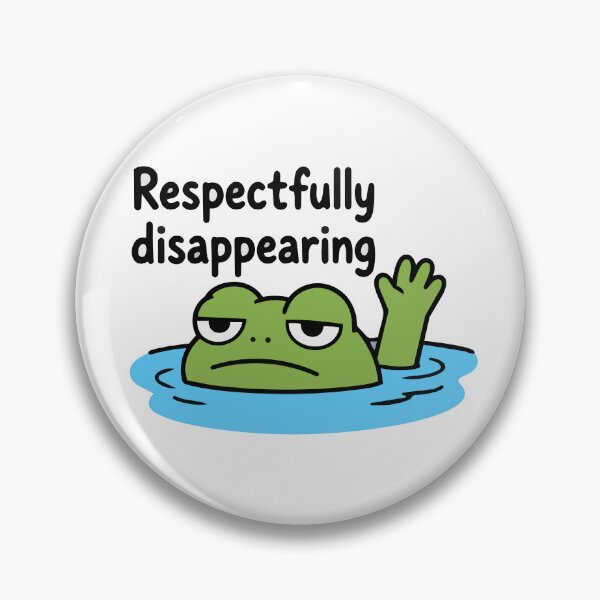 Item preview, Lazy Frog 'Respectfully Disappearing' Sticker Funny Introvert Frog Meme designed and sold by Olivra.