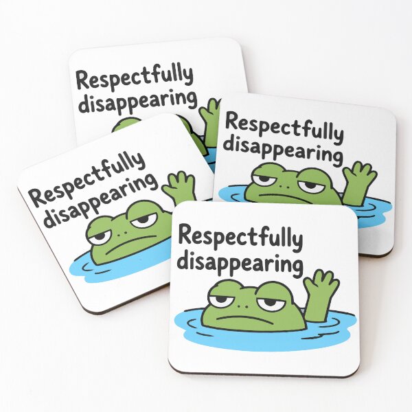 Item preview, Lazy Frog 'Respectfully Disappearing' Sticker Funny Introvert Frog Meme designed and sold by Olivra.