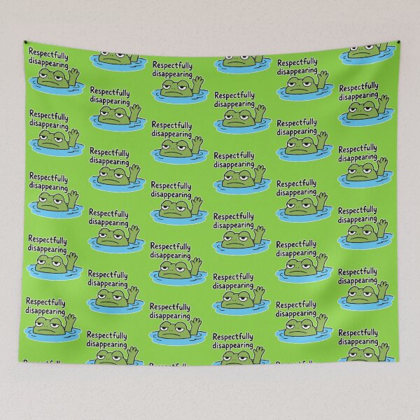 Item preview, Lazy Frog 'Respectfully Disappearing' Sticker Funny Introvert Frog Meme designed and sold by Olivra.
