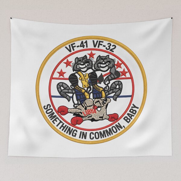 Item preview, VF-41 & VF-32 "Something in Common" Libya Engagement Patch designed and sold by CharlieDesings.