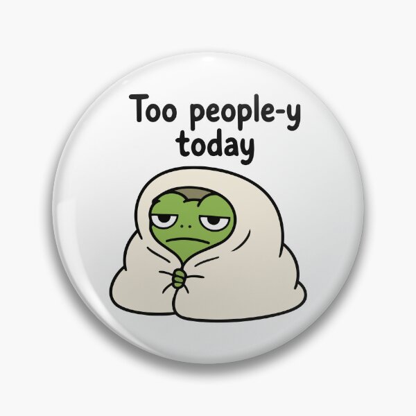 Item preview, Lazy Frog 'Too People-y Today' Sticker Funny Introvert Frog Meme designed and sold by Olivra.