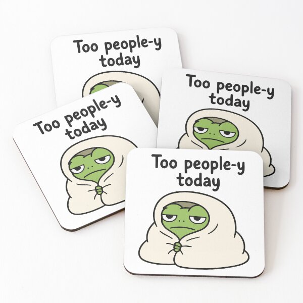 Item preview, Lazy Frog 'Too People-y Today' Sticker Funny Introvert Frog Meme designed and sold by Olivra.