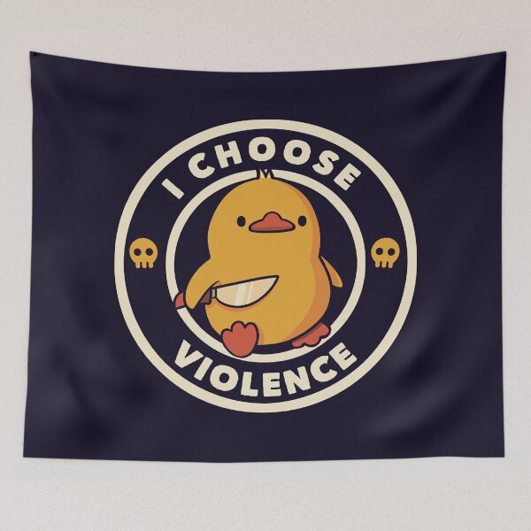Item preview, I Choose Violence Funny Duck With Knife Meme Sticker I designed and sold by Tobe Fonseca®.