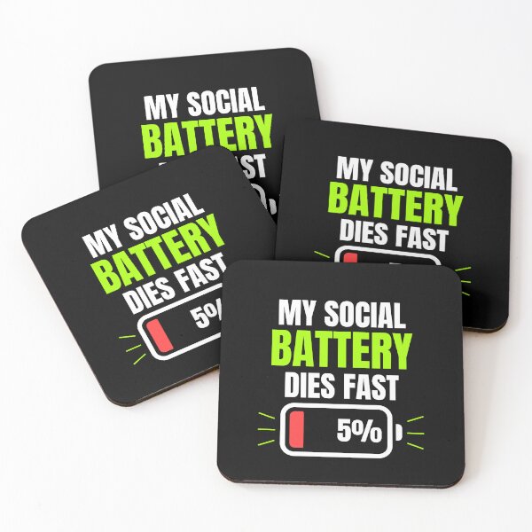 Item preview, My Social Battery Dies Fast Funny Introvert Meme Minimal Streetwear Design designed and sold by Uvclick.