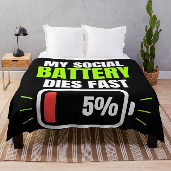 Item preview, My Social Battery Dies Fast Funny Introvert Meme Minimal Streetwear Design designed and sold by Uvclick.