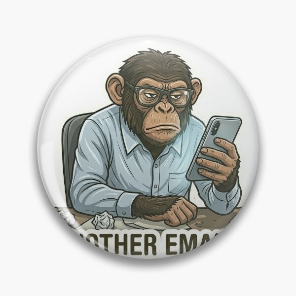 Item preview, Another Email Monkey Sticker | Office Meme | Work Inbox Humor designed and sold by Newkidshub.