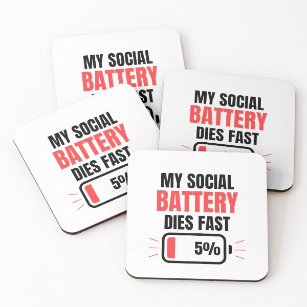 Item preview, My Social Battery Dies Fast Minimalist Funny Introvert Quote Clean Design designed and sold by Uvclick.