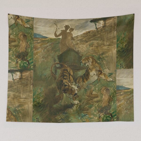 Item preview, Allégorie Le Printemps de la Vie by Henri de Toulouse-Lautrec | Wild Tiger Drama Art Print designed and sold by artofuniverse.
