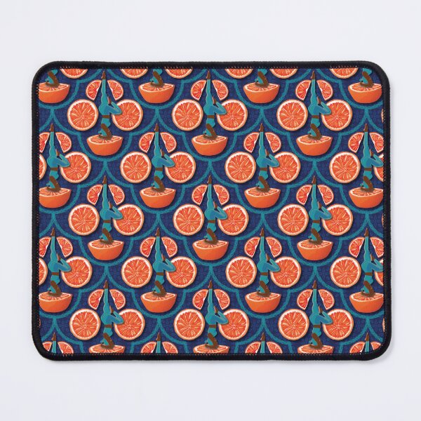 Item preview, Woman juicing blood oranges, dark blue background designed and sold by WONDERPRINTVALLEY.