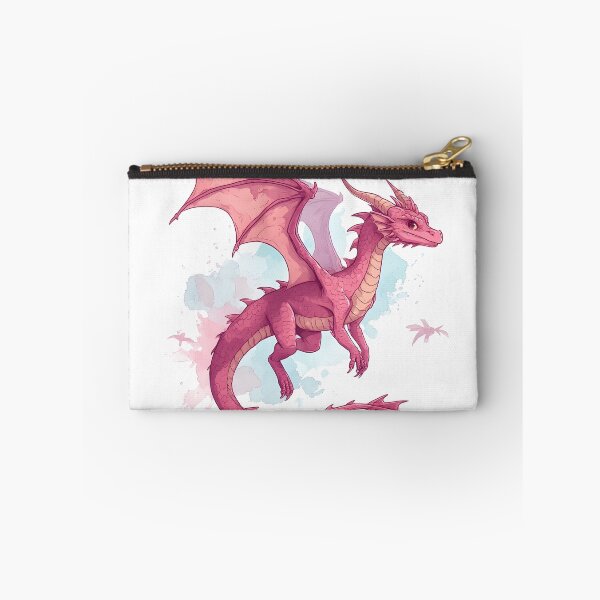 Item preview, Pink Fantasy Dragon with Watercolor Splash Illustration designed and sold by Karolina’s Cozy Creations.