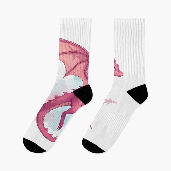 Item preview, Pink Fantasy Dragon with Watercolor Splash Illustration designed and sold by Karolina’s Cozy Creations.