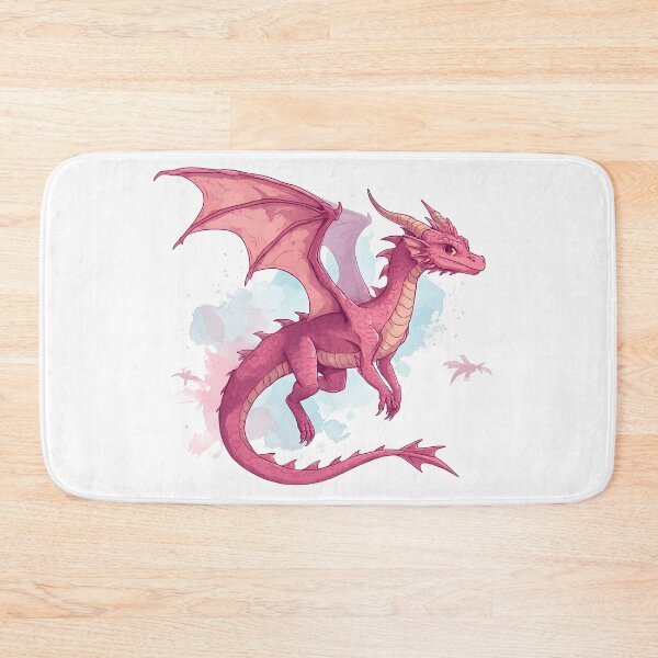 Item preview, Pink Fantasy Dragon with Watercolor Splash Illustration designed and sold by Karolina’s Cozy Creations.