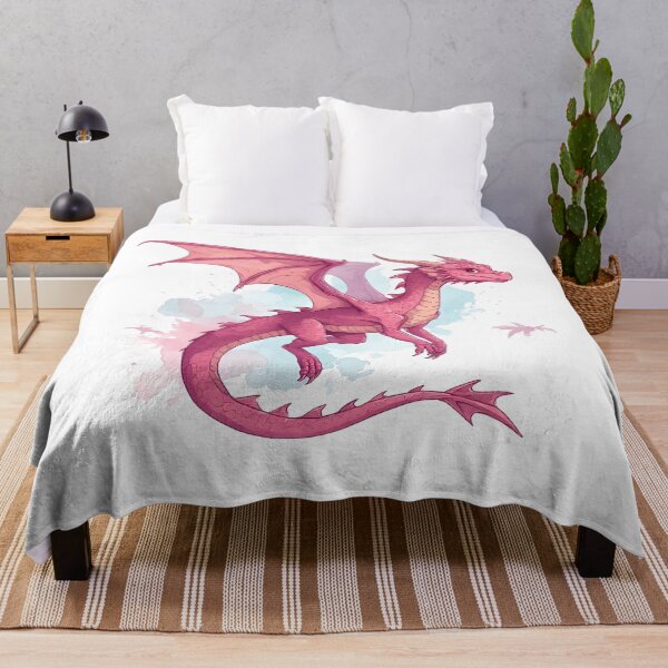 Item preview, Pink Fantasy Dragon with Watercolor Splash Illustration designed and sold by Karolina’s Cozy Creations.