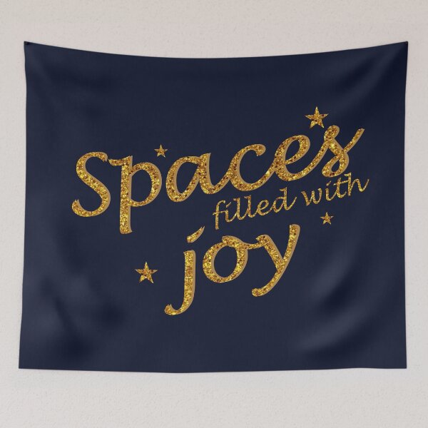 Item preview, Spaces Filled With Joy – Elegant Gold Glitter Typography designed and sold by ruchikadesigns.