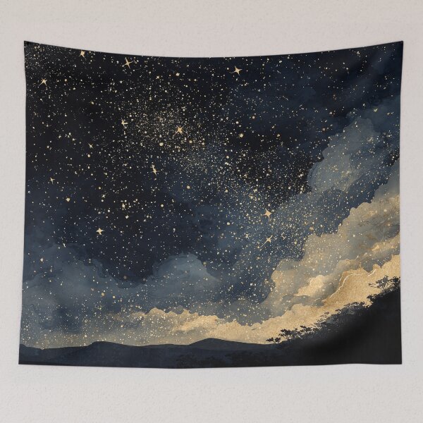 Item preview, Starry Night Sky Galaxy Landscape Cosmic Art Background designed and sold by Faithlines.