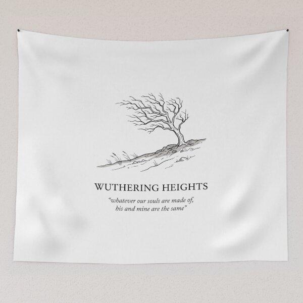 Item preview, Wuthering Heights Souls Quote Windswept Tree Design designed and sold by Fenay Designs.
