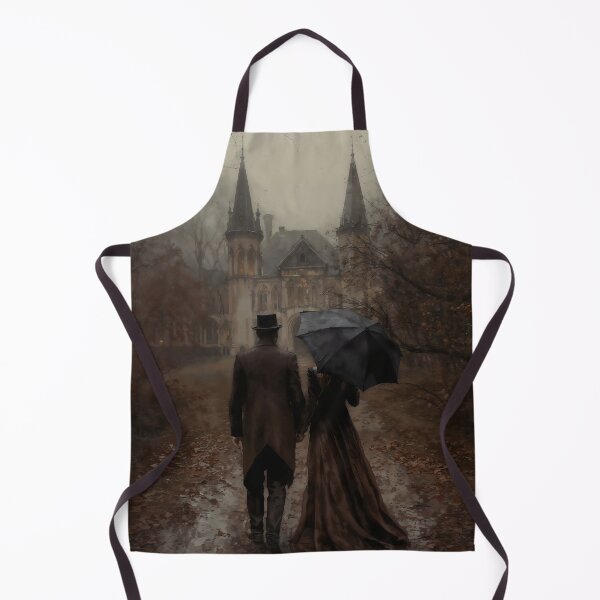 Item preview, Gothic Couple In Love Umbrella Victorian Mansion Art designed and sold by DarkHolyQueen.