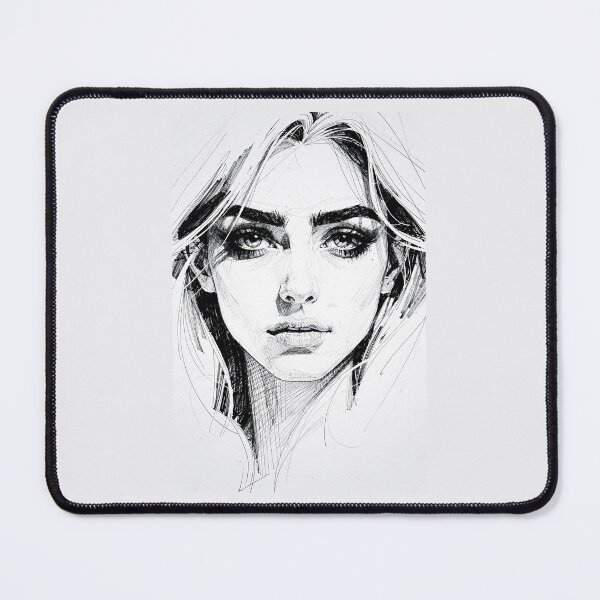 Item preview, Pencil Line Drawing Female Portrait 2 designed and sold by Yontartov.