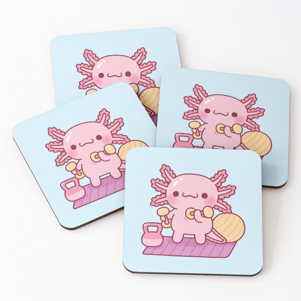 Item preview, Cute Axolotl Workout With Dumbbells designed and sold by rustydoodle.