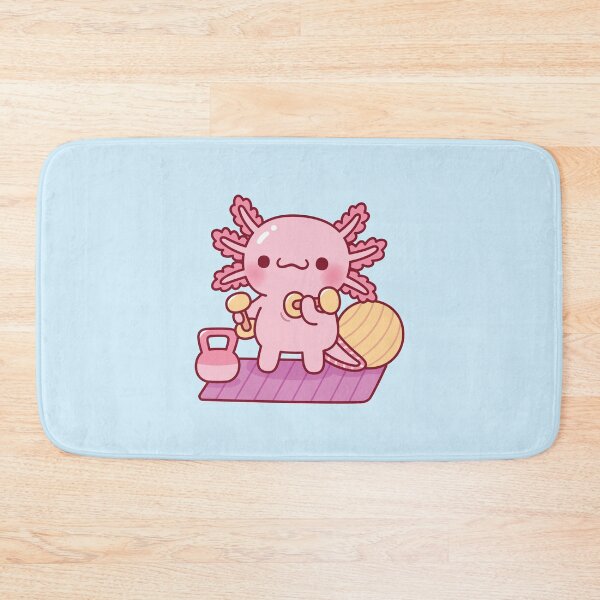 Item preview, Cute Axolotl Workout With Dumbbells designed and sold by rustydoodle.