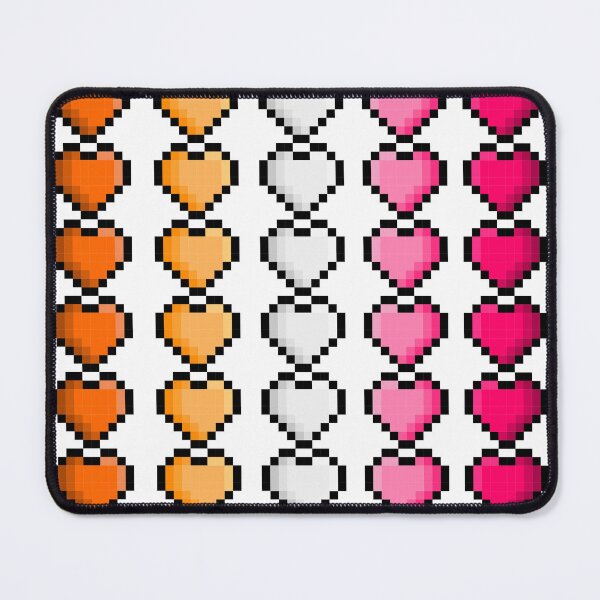 Item preview, Pixel Lesbian Pride Flag Hearts designed and sold by HarveyHandcraftsandDesigns.