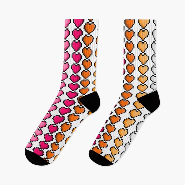 Item preview, Pixel Lesbian Pride Flag Hearts designed and sold by HarveyHandcraftsandDesigns.